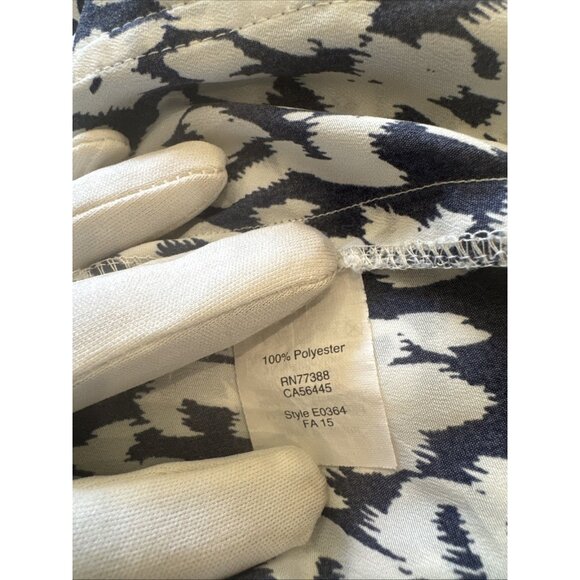 J. Crew XL Sleeveless Navy & White Printed Shift Dress - Picture 7 of 10